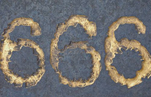 Number 666 called the Number of the Beast in the Book of Revelation of the New Testament in the Bible. 666 stock images, royalty-free photos and pictures