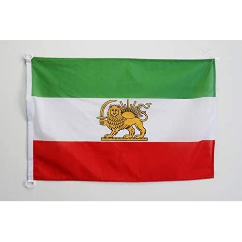 Iran Old NAUTICAL Flag 18'' x 12'' - Former Iranian flags 30 x 45 cm - Banner 12x18 in for boat - AZ FLAG