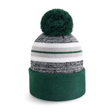 CHOK.LIDS Plain Color Stripe Beanies for Men and Women Soft Acrylic Knit Cuffed Beanie Cap Winter Hat Outdoor (Hunter Green)