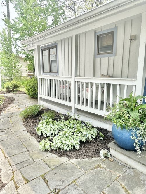 DIY Batten and Board Wall on exterior wall