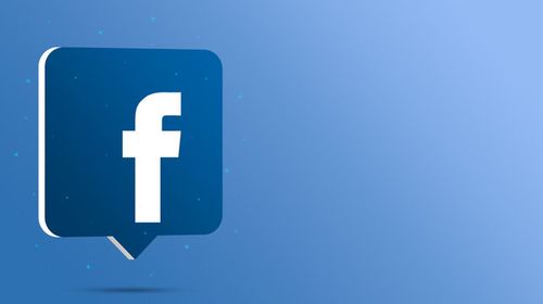 Facebook logo on speech bubble icon 3d rendering background