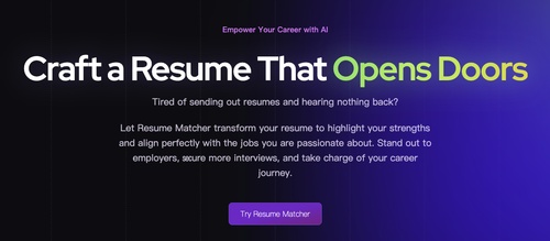 Resume Matcher：增加面试机会！开源AI简历优化工具，一键解析简历和职位描述并优化