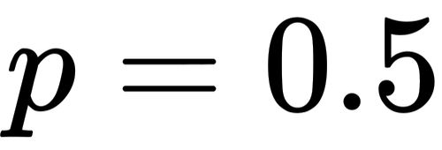 {\displaystyle p=0.5}