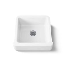 KOHLER Whitehaven 23-1/2" Undermount Single-Bowl Farmhouse Kitchen Sink, White, Enameled Cast Iron, Durable and Easy-to-Clean Design, K-5665-0