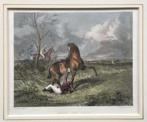 Horse Racing - Lost the Lead - Sporting Magazine Antique Print 19th Century 1837 - Image 1 of 2