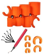 Vorhixa 12 Pcs 1/4-1 Inch Depth Gauge and Pipe Deburring Tool, Removal Tools Set for Sharkbite Fittings, Deburring Tool with 5 High Speed Steel Blades,Plumbing Tools Kit for PEX Copper PVC CPVC Pipes