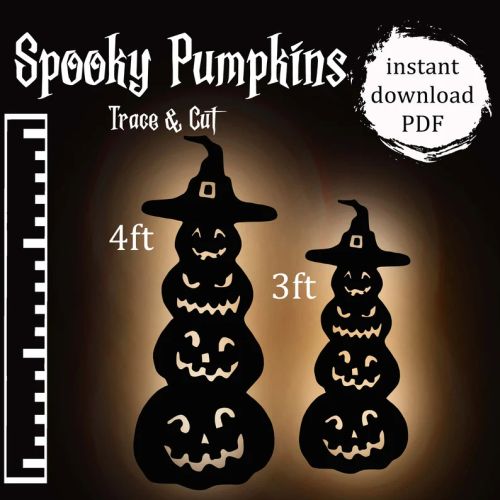 Some halloween stackable spooky pumpkins.