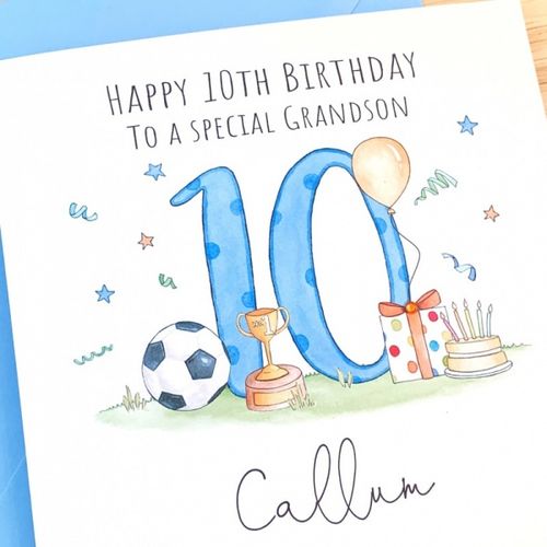 Personalised Boys Birthday Card  Football Birthday Card