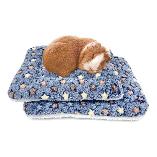 Amakunft 2 Pcs Guinea Pig Bed Mat Washable, Rabbit Winter Bed Pad for Indoor, Warm Small Animal Bed Mattres, Fleece Sleepi...