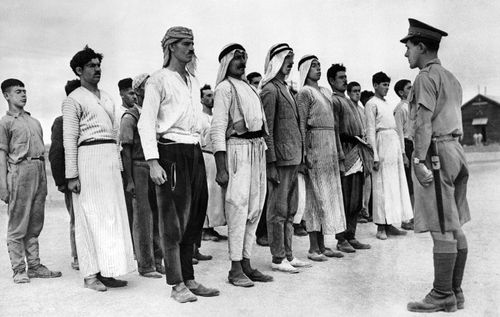 arab recruits line up in the british mandate of palestine on december 28 1940