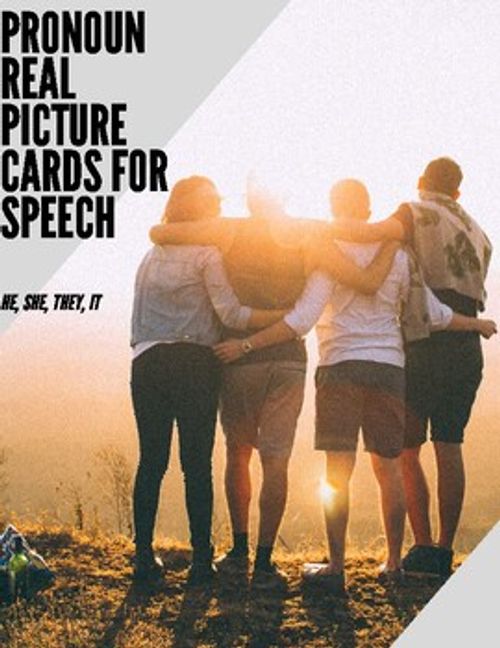 Preview of Pronoun Picture Cards for Speech - he, she, it & they