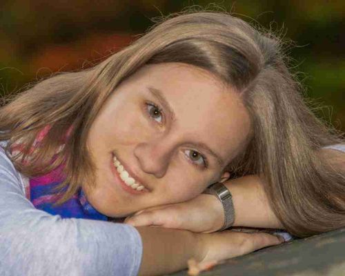 A cute girl pose showing a closeup