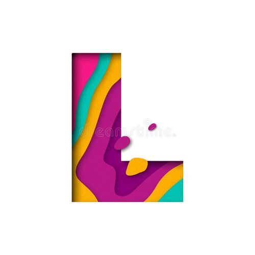 Paper cut letter L. Realistic 3D multi layers papercut effect isolated on white background. Colorful character of alphabet letter font. Decoration origami element for birthday or greeting design. Alphabet letter l pictures vectors
