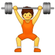 How Person Lifting Weights emoji looks on Samsung.