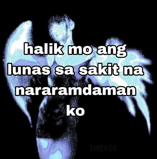 an angel with blue wings and text that reads, haik no ang lunas sa sa
