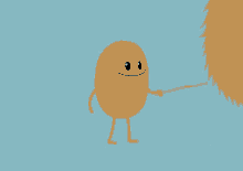 a cartoon bear is eating a donut with a stick