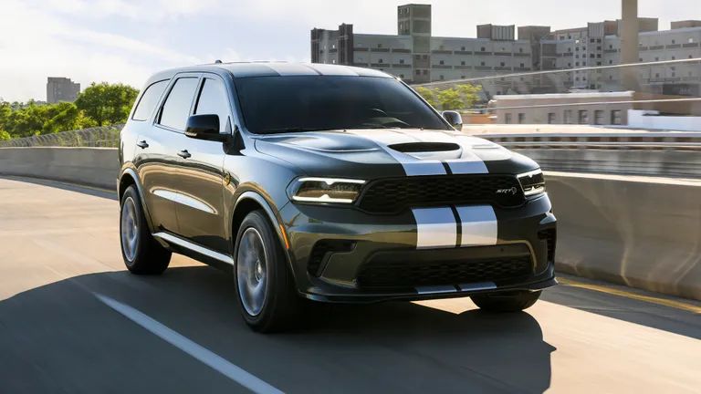 Dodge Durango SRT driving on highway showcasing performance SUV capability in Southern California