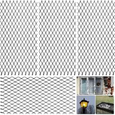 Gisafai 4-Piece Expanded Metal Steel Sheet Mesh - 24 x 12 Inches, Perforated Sheets for Grills & Smokers