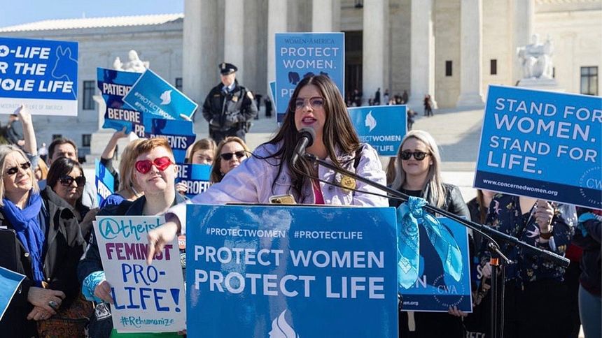 Terrisa Bukovinac outside Supreme Court