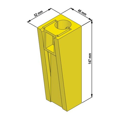 Cable wedge clamp; Cable diameter: 0.276in - 0.433in; Number of cables: 2; Polyamide