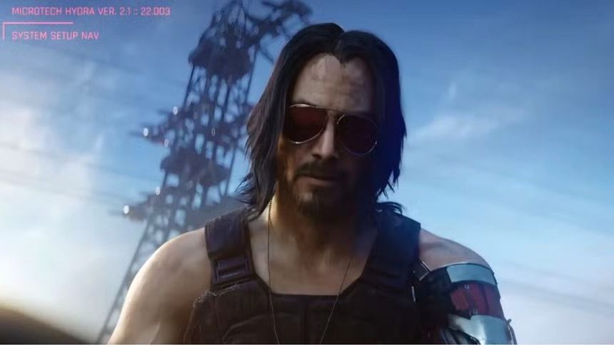 Keanu Reeves as Johnny Silverhand in Cyberpunk 2077.