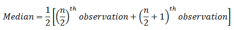 Median for even number