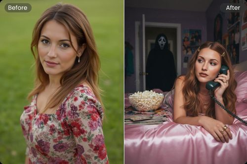 Use gemini ai image generator to turn a photo into spooky y2k style