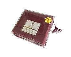 Queen Size Sheets 1800 Thread Count 60% Clara Clark Egyptian Cotton, 40% Polyester Microfibre Blen Pill Ball Free Guaranteed Sheets Deep Pocket Fits Mattress up to 18 Inch Thick 15177-Burgundy-NPF