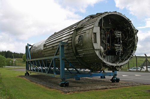 booster stage of a blue streak rocket raf spadeadam