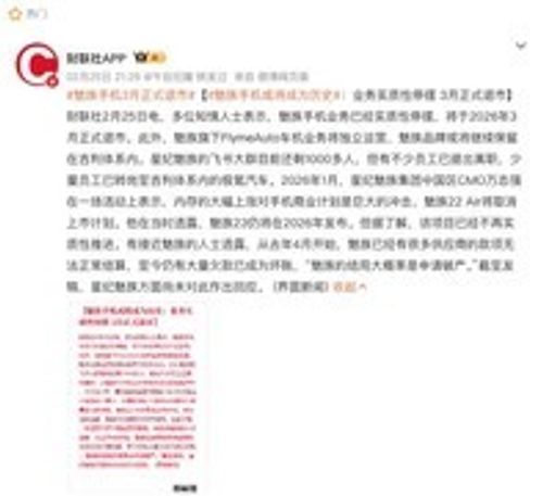 魅族手机走马灯：小而美的热爱输给商业现实