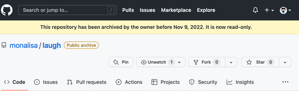 Repository banner showing the generic message that it was archived prior to November 9th, 2022