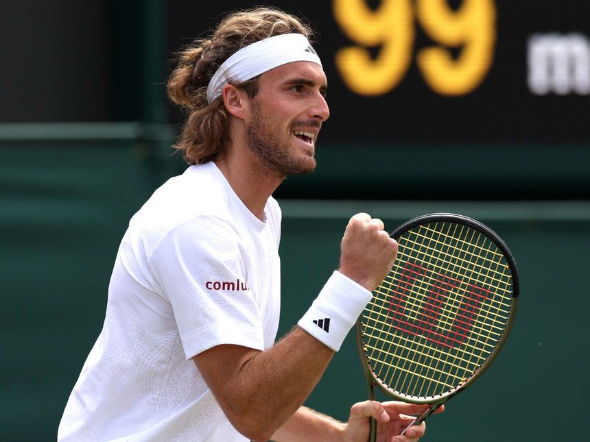 Stefanos Tsitsipas during day eight of The Championships Wimbledon 2023