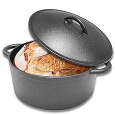 Cuisiland 5 Quart Pre-Seasoned Cast Iron Dutch Oven with Dome Lid & Dual Handles, Heavy-Duty, Oven Safe, Perfect for Baking Bread, Cooking Soup, Frying – Ideal for Indoor/Outdoor Use, Camping, BBQ & Fire Pit Cooking