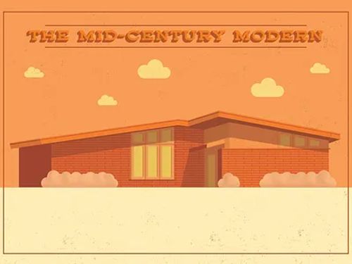 The Mid-Century Modern - House Illustrations architecture design graphic design house illustration mcm mid century modern