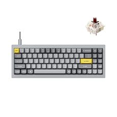 Keychron Q7 Wired Custom Mechanical Keyboard, 70% Layout QMK/VIA Programmable Macro with Hot-swappable Gateron G Pro Brown Switch Double Gasket Compatible with Mac Windows Linux (Gray - New)