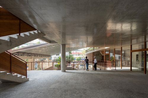 Wuyang Cultural Station / WAU Design - Interior Photography, Wood, Stairs, Beam