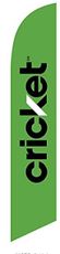 Green Cricket Wireless Feather Banner Swooper Flag, Replacement Flag Only
