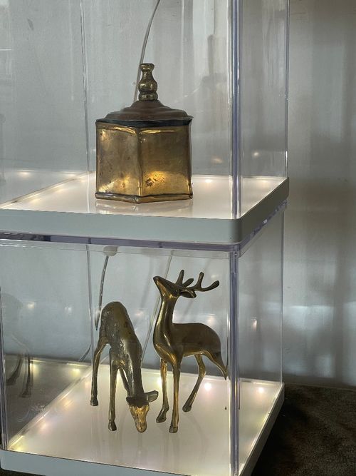 Trio of IKEA SYNAS 9” LED Lighted Acrylic Display Cases