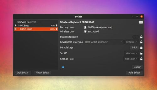 solaar logitech unifying linux