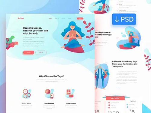 Free Yoga Website Template branding design free website free website template freebie freebies website design website template
