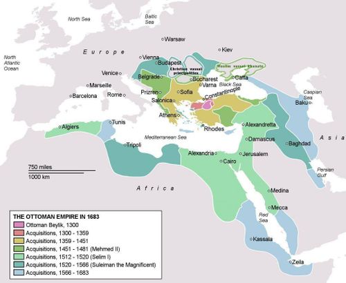 Map of the Expansion of the Ottoman Empire Over Time