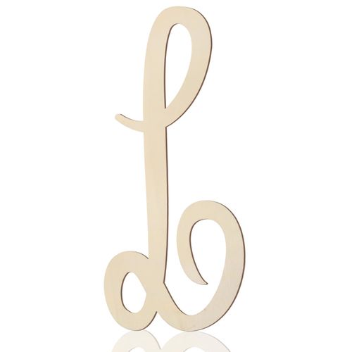 Wooden Letters 12 Inch for Wall Decor Large Cursive Wooden Letters L Unfinished Big Wood Monogram Letters Alphabet Sign fo...