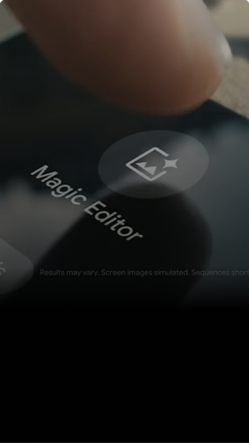 手指按下「魔術修圖」圖示。