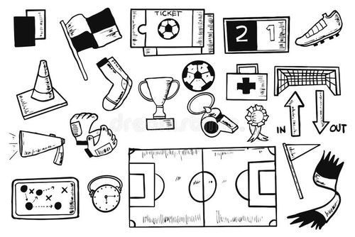 Hand drawn soccer doodle style design concept. Soccer doodle vectors