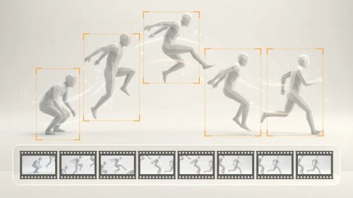 动态分析可视化展示AI视频延长如何生成新帧以延长片段。