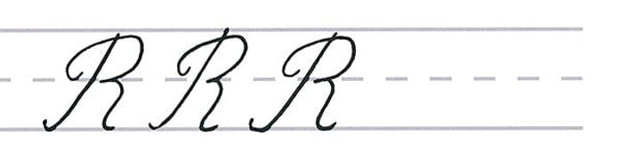 cursive calligraphy - capital r multiples