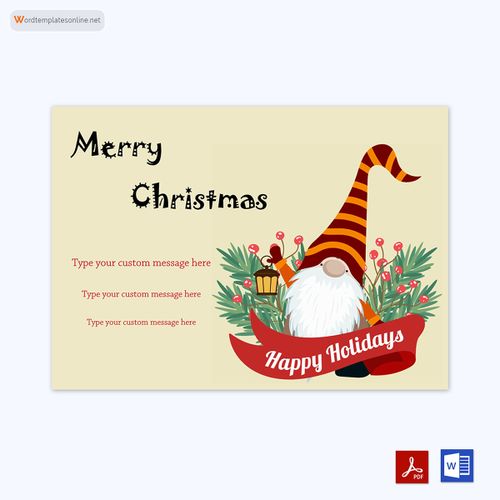 Free Printable Yellow Red Themed Christmas Gift Certificate for Word and Adobe Format