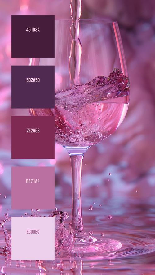 Colors:
461D3A
502A50
7E2A53
BA71A2
ECD0EC Wine Splash, Colour Palette Ideas, Color Knowledge, Elegant Wine, Hex Color Palette, Color Design Inspiration, Hex Color, Color Palette Challenge, Color Schemes Colour Palettes