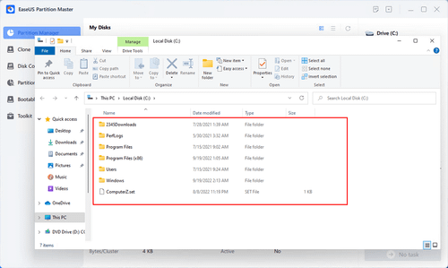Explore partition with EaseUS Partition Mater