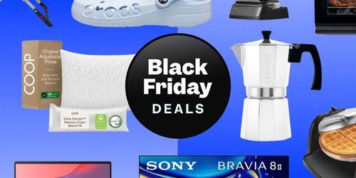 a collage of products in front of a blue gradient background for walmart's early black friday sale